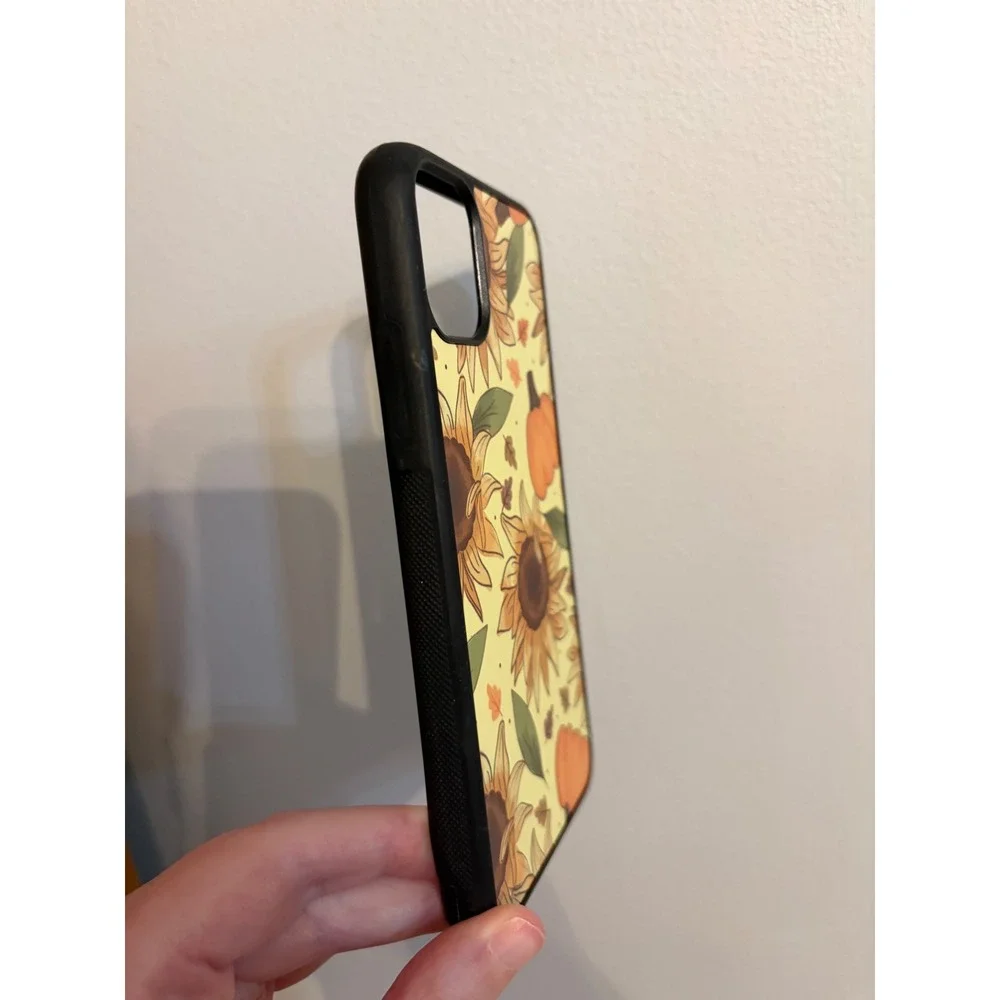 Phone Case iPhone 11 Pro Max Yellow Sunflower Pumpkin Fall Bumper